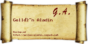 Gellén Aladin névjegykártya